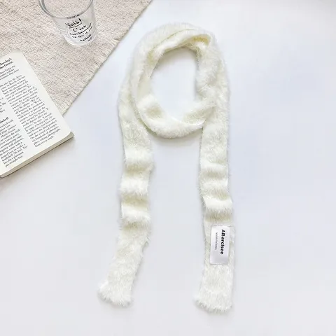 Women Soft Knitted Solid Color Narrow Long Scarf Skinny Neck Warmer Autumn Winter Fashion Warm Decorative Thin Scarf For Everyday Wearing