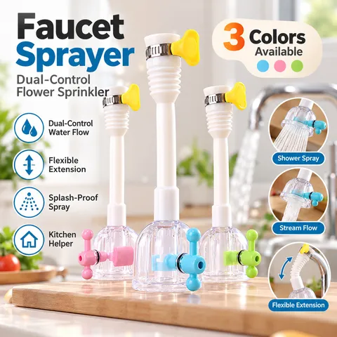 Verstelbare Kraan Beluchter Keuken Waterbespaarder Sproeier 360 Graden Draaibare Verlenging Flexibele Slang PP Roze Blauw Groen