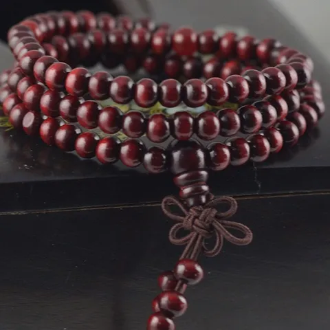 108 Buddhistische Gebetsperlen Armband Sandelholz Holzperlen Wickelarmband Für Autoanhänger Unisex Meditationsschmuck