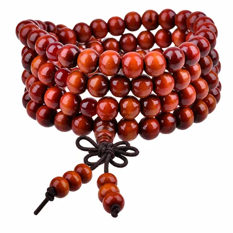 108 Kralen Sandelhout Boeddhistische Armband Chinese Knoop Meerlaagse Gebedskralen Auto Hanger Unisex Gelukssieraden