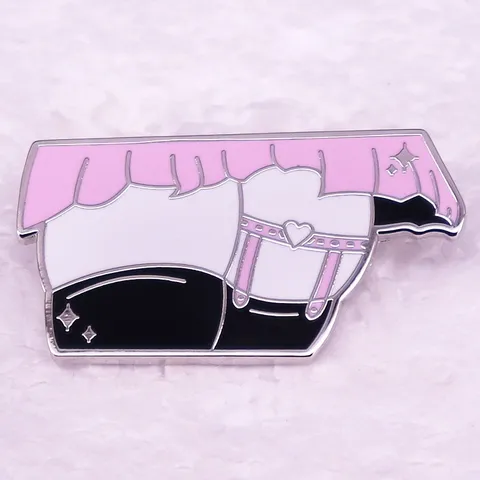 Anime Girl Mini Skirt Legs Enamel Brooch Alloy Badge For Women Men Kawaii Fashion Jewelry Pin Backpack Clothing Accessories Gift