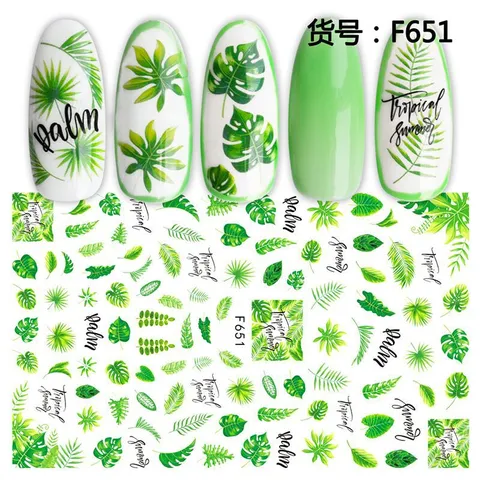 Nagelkunst Stickers Plantenbladeren Bloemmotieven Zelfklevende Manicure Decoratie Voor Vrouwen Retro Stijl Nagel Decals
