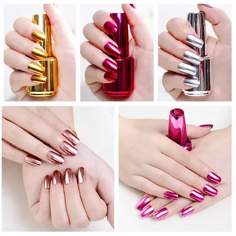 Flaconi Vuoti per Smalto con Effetto Specchio Metallico Campioni Contenitori Ricaricabili in Plastica Ingrosso Flaconi per Manicure da Donna