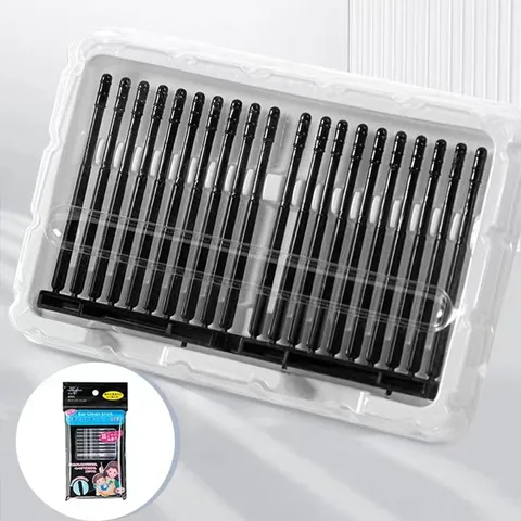 Disposable Adhesive Ear Clean Sticks 20 Pieces Set Black Ear Wax Remover Sticky Ear Pick For Baby And Adult Personal Care Tools