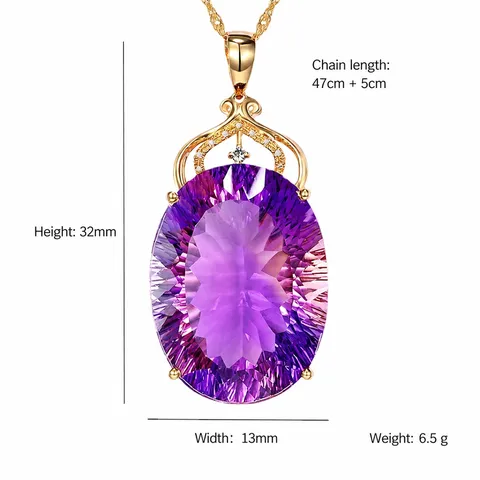 Vintage Mode Tropfen Amethyst Anhänger Halskette Zinklegierung Strass Edelstein Halskette Für Damen Party Hochzeit Schmuck Geschenk