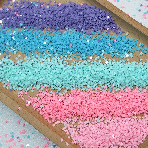 Star Sequins Five-Pointed Star DIY Slime Filling Material Clothing Accessories Craft Decoration Laser Iridescent Pvc Sequins