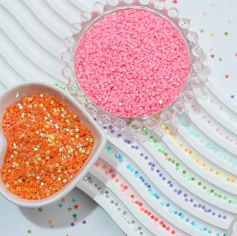 Star Sequins Five-Pointed Star DIY Slime Filling Material Clothing Accessories Craft Decoration Laser Iridescent Pvc Sequins