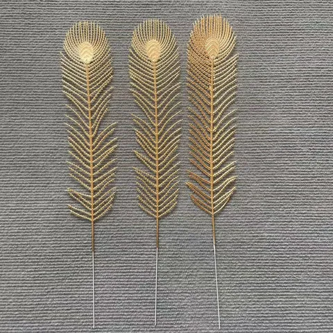 Golden Artificial Simulation Flower Ginkgo Leaf Eucalyptus Persimmon Branch For New Year Home Soft Decoration Ornament