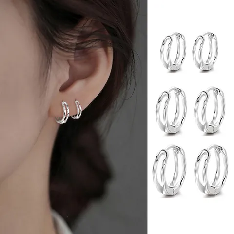 Boucles d'oreilles créoles en cuivre Möbius avec zircone pour femmes double couche torsadée géométrique fermoirs de boucles d'oreilles bijoux quotidien navetteur cadeau