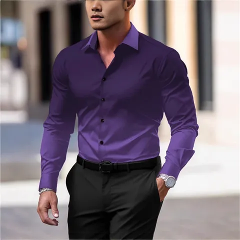 Camisa de Manga Larga con Impresión Digital 3D para Hombre Moda Degradado Casual Solapa con Botones Poliéster para Primavera Otoño Urban Streetwear