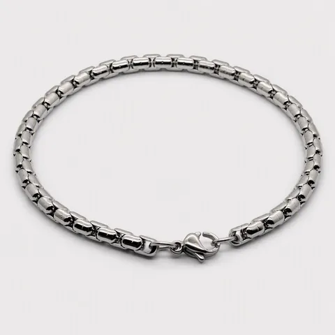Minimalistisch Roestvrij Staal Box Ketting Armband voor Mannen Vrouwen Unisex Industrieel Stijl Gepolijst Handgemaakte Metalen Schakel Armband