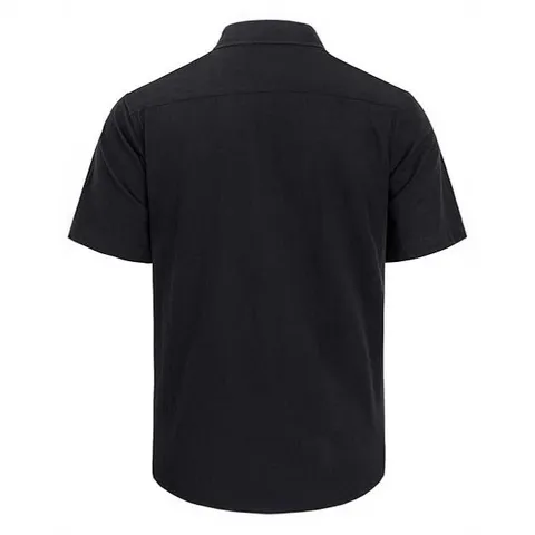 Men's Casual Short Sleeve Shirt Solid Color Turn-down Collar Button Down Shirt With Pocket Summer Beach Hawaiian Top For Men