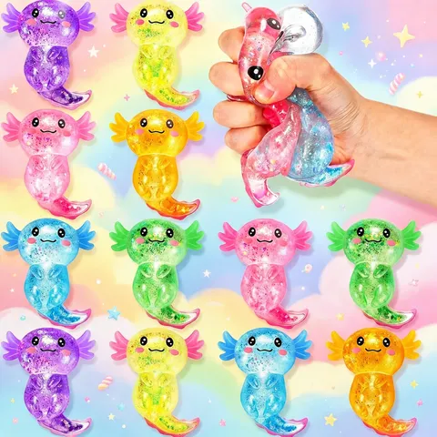 Giocattolo Squishy Axolotl Colorato Giocattolo Sensoriale Fidget a Lenta Crescita Antistress Novità Giocattolo Animale Per Bambini e Adulti