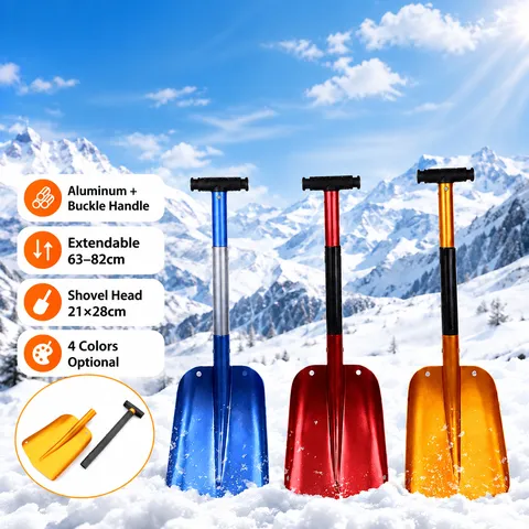 Pelle à Neige de Voiture en Alliage d'Aluminum Pliable Portable Pelle de Camping en Plein Air Outil de Voyage d'Urgence