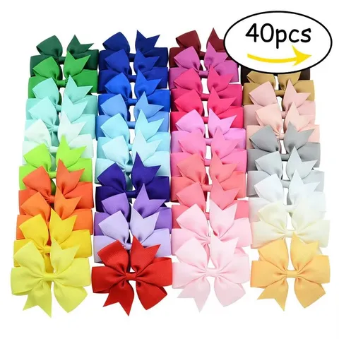 Pinzas Para El Cabello Con Lazo De Cinta De Falla Para Niños Color Sólido Horquillas De Pico De Pato Para Niñas Accesorios