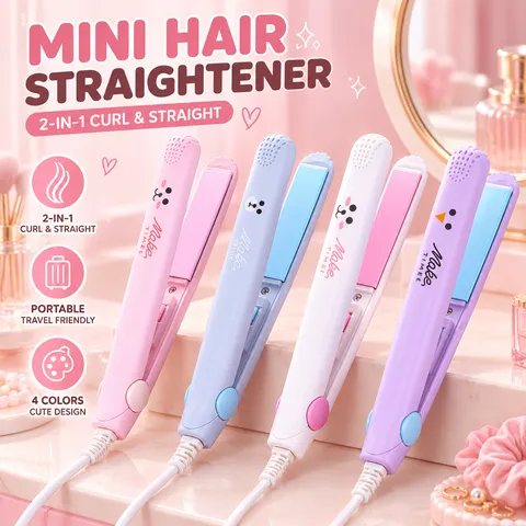 Mini Stijltang En Krultang Dubbel Gebruik Multifunctioneel Elektrisch Haarstyling Tool Voor Reizen Draagbaar Apparaat