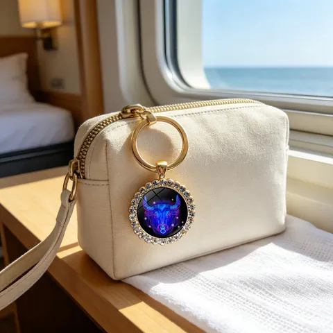Portachiavi Dodici Segni Zodiacali in Vetro Con Intarsio di Strass Portachiavi in Lega Metallica Con Simbolo delle Costellazioni Ciondolo per Borsa Regalo di Compleanno Uomo Donna
