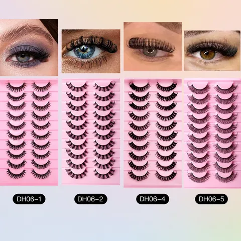 Dramatic Russian Volume False Eyelashes Multi Layered Synthetic Fiber Dense 3D Curls For European Style Makeup Beauty