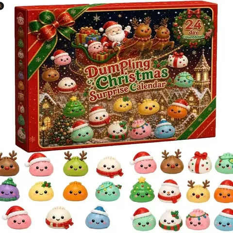 Calendario Avvento Natale Mystery Dumpling Squishy Antistress Fidget Toy Set Festivo Conto alla Rovescia Sorpresa Regalo per Adulti Bambini