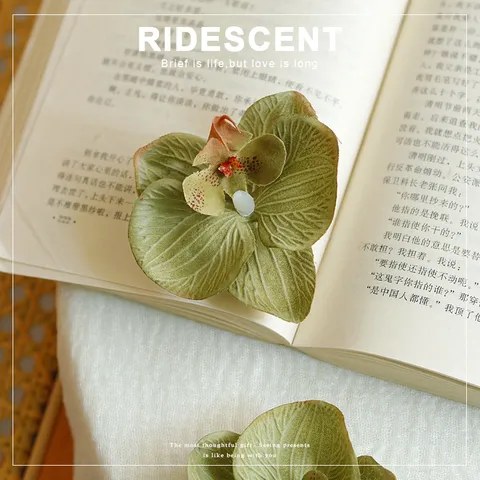 Realistische Kunstmatige Phalaenopsis Orchidee Bloemhoofd 3D Geprint Stof Simulatie Bloem Voor DIY Haarklem Taart Decoratie
