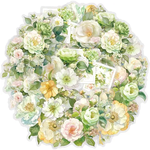 Nastro Washi Fiore di Camelia Retro PET Nastro Decorativo Cluster Floreali Nastro Adesivo per Fai da Te Journaling Scrapbooking Articoli