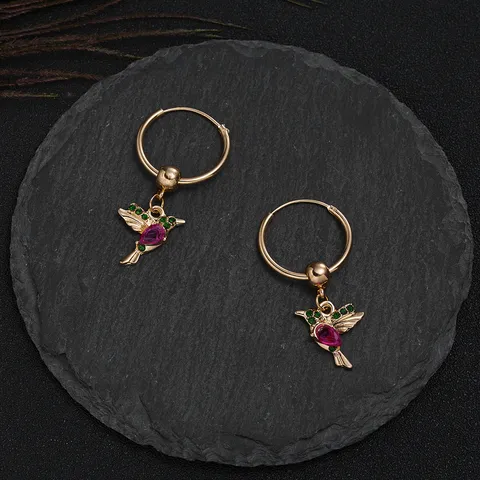 Hummingbird Necklace Threader Earrings Hoop Earrings Alloy Rhinestone Retro Animal Clavicle Chain Jewelry For Women