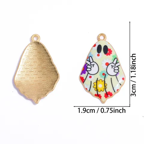 Halloween Geist Tropföl Legierung Anhänger Für DIY Schmuckherstellung Schlüsselbund Halskette Gruselige Kürbis Fledermaus Emaille Charms