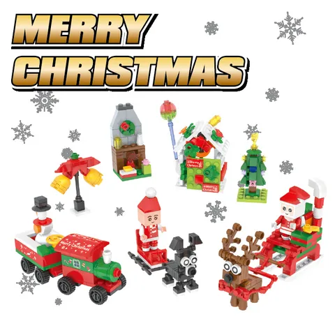 Weihnachten Weihnachtsmann Kapsel Bausteine DIY Pädagogisches Mikropartikel Montage Spielzeug Für Kinder Festliches Geschenk