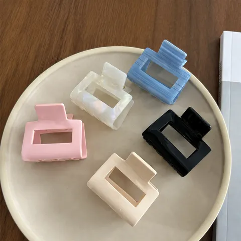 Koreanische Minimalistische Quadratische Acetat Haarklammer Für Damen Kleine Geometrische Marmormuster Shark Clip Haarschmuck