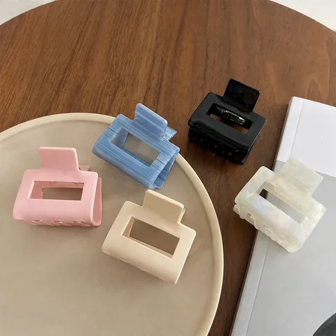 Koreanische Minimalistische Quadratische Acetat Haarklammer Für Damen Kleine Geometrische Marmormuster Shark Clip Haarschmuck