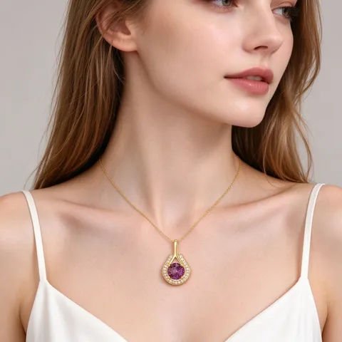 Kupfer Vergoldeter Wassertropfen Zirkonia Anhänger Ohne Kette Für Damen Bunter Edelstein Eingelegter Schmuck Accessoire Geschenk