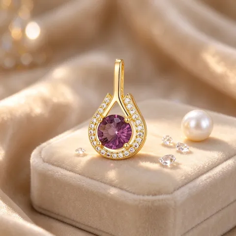 Kupfer Vergoldeter Wassertropfen Zirkonia Anhänger Ohne Kette Für Damen Bunter Edelstein Eingelegter Schmuck Accessoire Geschenk