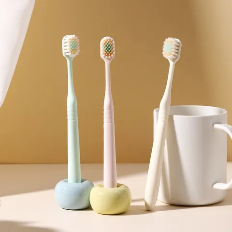 Wide Head Soft Bristle Manual Toothbrush Adult Macaron Colors PP PBT Material Gum Care For Daily Use Bathroom Accessories