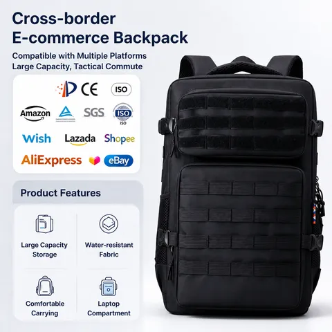 Zaino Tattico Tessuto Oxford Impermeabile Grande Capacità Sistema MOLLE All'aperto Escursionismo Campeggio Multifunzionale Unisex