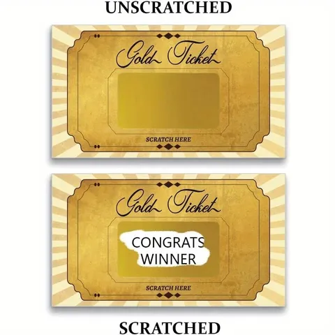 DIY Gold Blank Scratch Off Cards Birthday Party Game Tickets Event Raffle Retro Gold Tickets Favor Cards Set