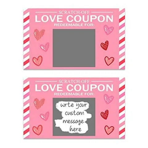 DIY Valentinstag Rubbelkarten Set Für Paare Jubiläum Date Night Rubbellose Rosa Herz Muster Papierkarten Party Zubehör