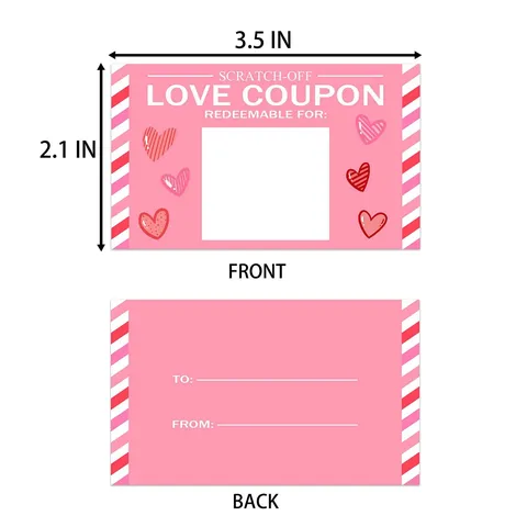 DIY Valentinstag Rubbelkarten Set Für Paare Jubiläum Date Night Rubbellose Rosa Herz Muster Papierkarten Party Zubehör