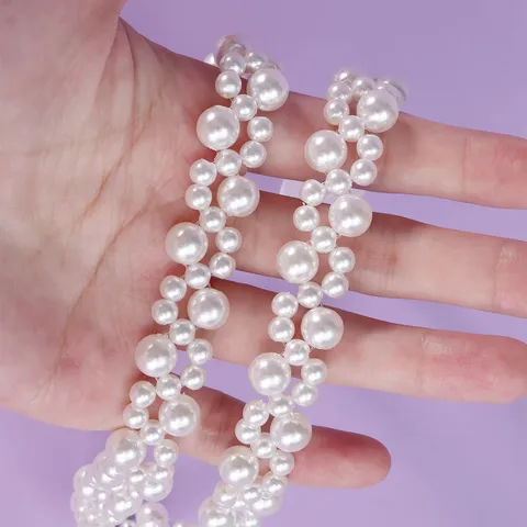 Bridal Wedding Belt Rhinestone Artificial Pearl Satin Ribbon Waistband For Women Bridesmaid Dress Accessories Luxurious Simple French Style Belt For Banquet Evening Party