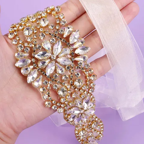 Bridal Wedding Belt Sash Rhinestone Flower Waist Chain For Women Party Evening Banquet Prom Accessory Luxury Dress Belt