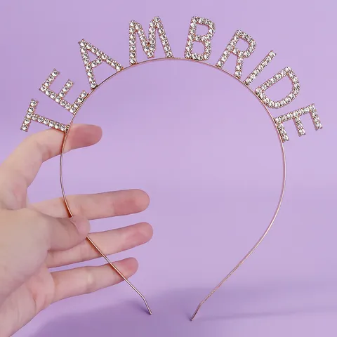 Light Luxury Alloy Rhinestone Letter Headband Bridesmaid Team Bride Bridal Party Hair Accessory Wedding Birthday Jewelry
