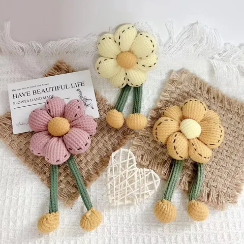 Pastoral Sunflower Cloth Flower Brooch Pin DIY Fabric Accessory Cute Bag Decoration For Kids Women Gift Sunflower Pendant