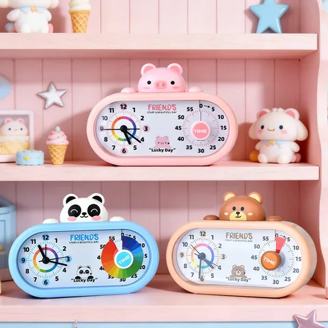 Timer Visivo a Cartone Animato Sveglia per Bambini Studio Gestione del Tempo Orologio Analogico Digitale da Scrivania Regalo per Studenti