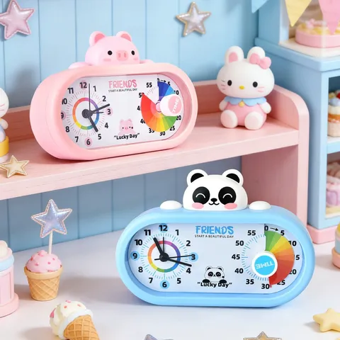 Timer Visivo a Cartone Animato Sveglia per Bambini Studio Gestione del Tempo Orologio Analogico Digitale da Scrivania Regalo per Studenti