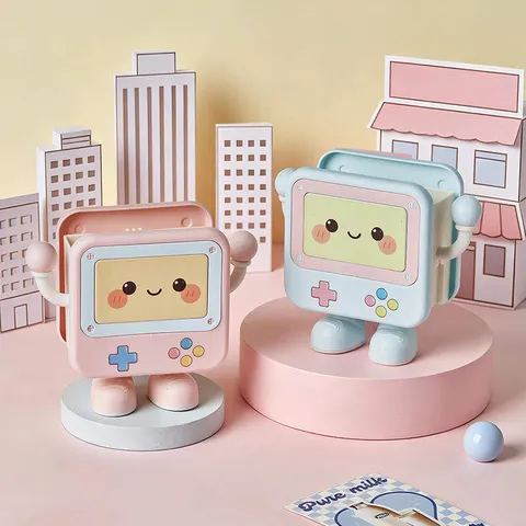 Cartoon Game Machine Pen Holder Cute Desktop Storage Box Multi-grid Stationery Organizer Makeup Brush Storage Students