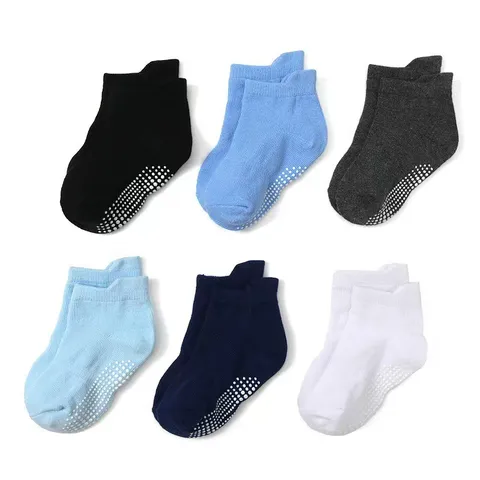 Kinder Rutschfeste Füßlinge Baumwolle Atmungsaktiv Gekämmte Baumwolle Jacquard Punktkleber Ankle Boat Socken Für Kleinkinder Jungen Mädchen
