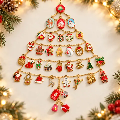 Christmas Theme Stainless Steel Enamel Rhinestone Charms For DIY Jewelry Making Santa Claus Gingerbread Man Elk Christmas Tree Pendant Ornaments