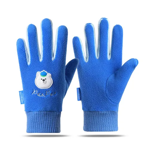 Kids Cartoon Winter Warm Gloves Fleece Lined Windproof Cold Weather Outdoor Cycling Sports Gloves For Boys Girls