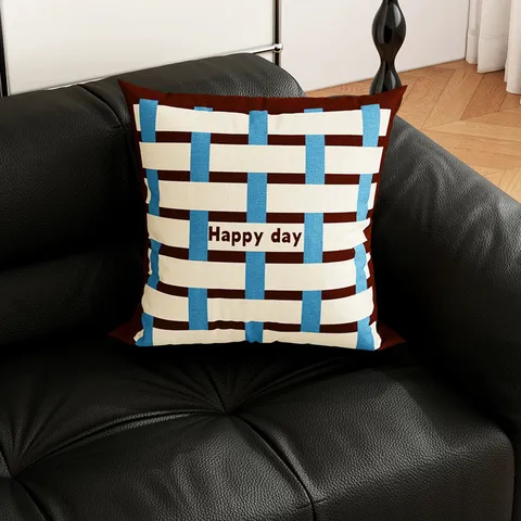 Amerikaanse Retro Bauhaus Sierkussen Geometrische Zachte Pluche Kussenhoes Voor Sofa Kantoor Auto Slaap Decoratief Kussen