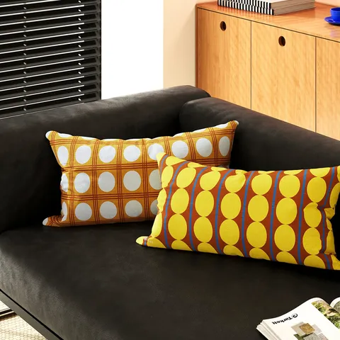Amerikaans Vintage Sierkussen Pluche Geometrisch Patroon Sofa Kussenhoes Kantoor Auto Slaapkussen Comfortabel Huidvriendelijk Kussen