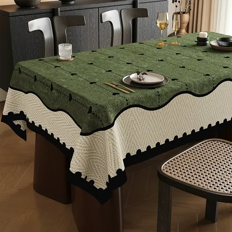 French Vintage Style Waterproof Cotton Linen Tablecloth Retro Printed Rectangular Table Cover For Dining Room Coffee Table